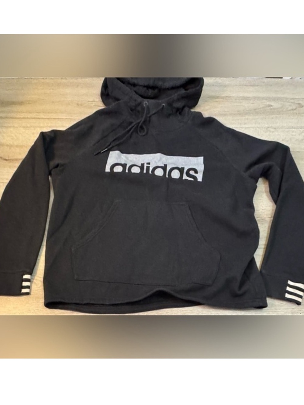 Adidas black white hoodie sweatshirt hooded sweater